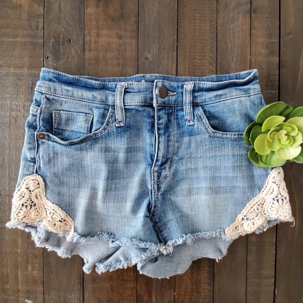 MOSSIMO High Rise Shorts w/ Lace Design
